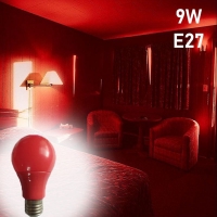 Мощна червена LED крушка 9w E27 RED, за дома и градината