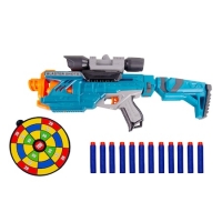 Детско оръжие Blaster, С 12 меки патрони, Мишена, 57 х 8 х 30 см