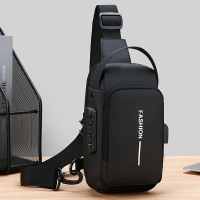 Мъжка Crossbody раница за гърди с USB – Водоустойчива туристическа чанта за пътуване и ежедневие